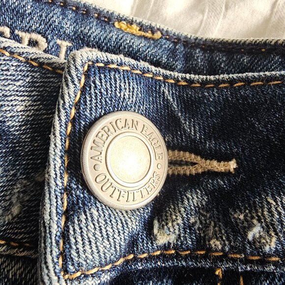 American Eagle Distressed Patchwork Skinny Jeans - 2014 - Light Wash - Sz 0 Reg - Picture 12 of 16